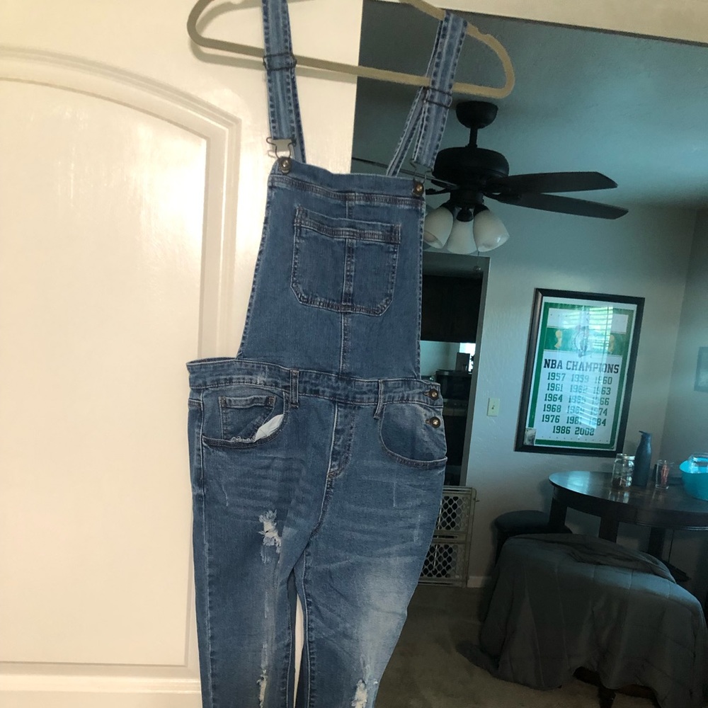 Jean , distressed overalls